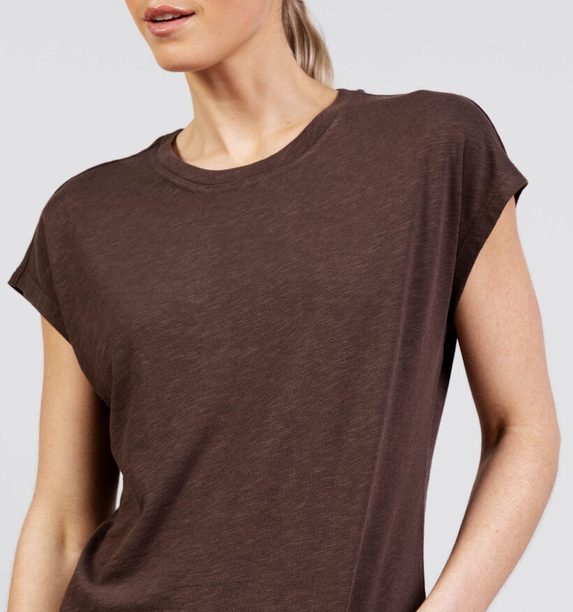 comma T-shirt en Marron fonc&eacute; pour femmes (373142)