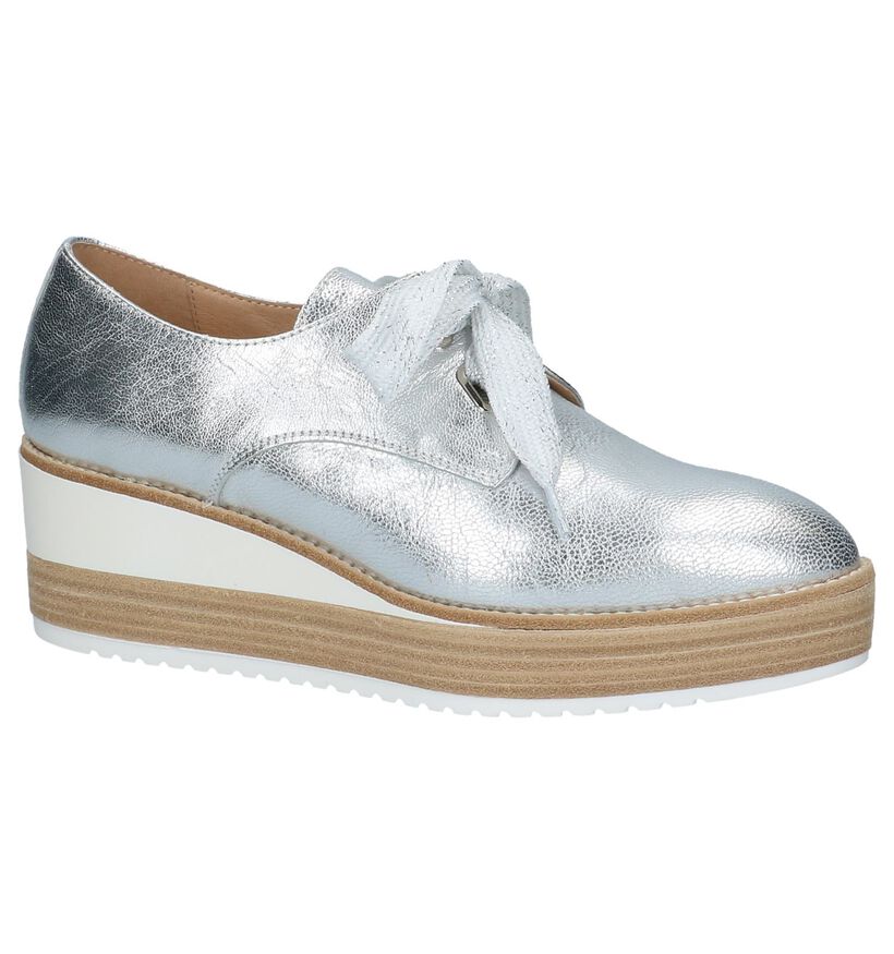 Zilveren Veterschoenen Tine's met Dikke Zolen, , pdp