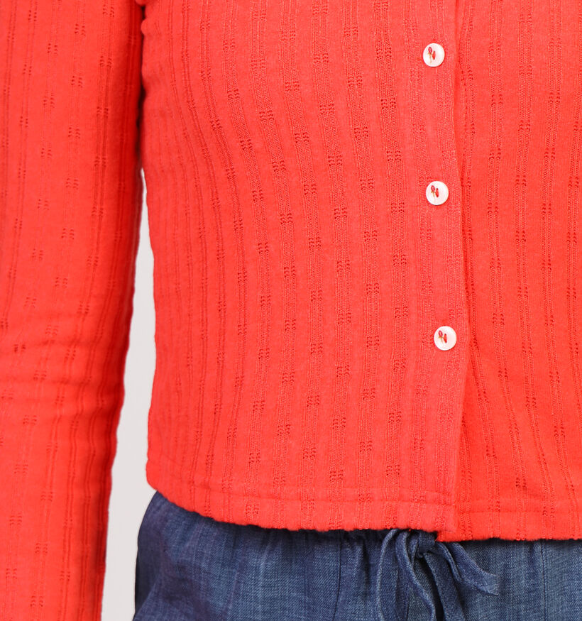 Pieces Sourtney Rode Cardigan met knopen voor dames (352474)