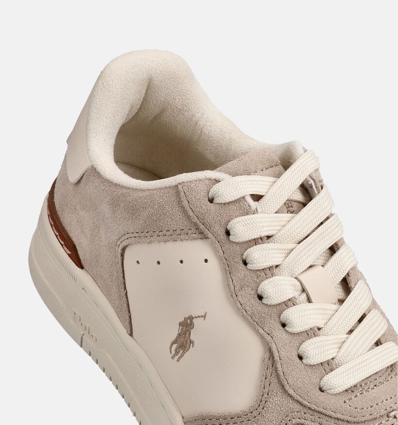 Polo Ralph Lauren Masters Baskets basses en Beige/Ecru pour femmes (377204) - pour semelles orthop&eacute;diques