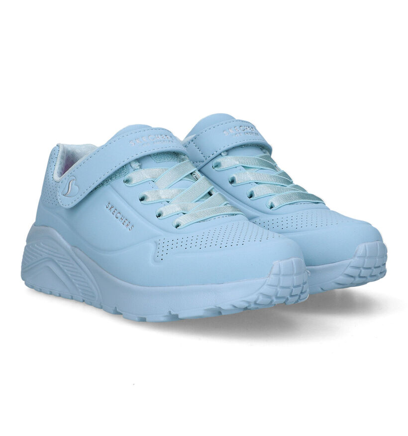 Skechers Lite Frosty Vibe Blauwe Sneakers voor meisjes (345363)