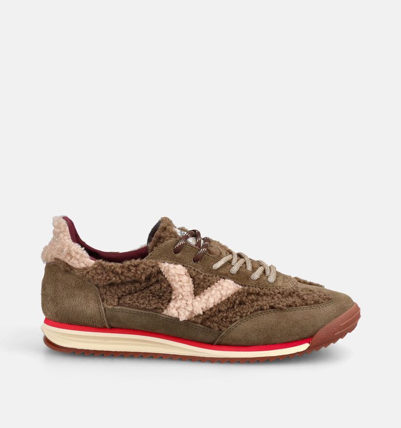 Victoria Kakigroene Veterschoenen voor dames (378888) - geschikt voor steunzolen