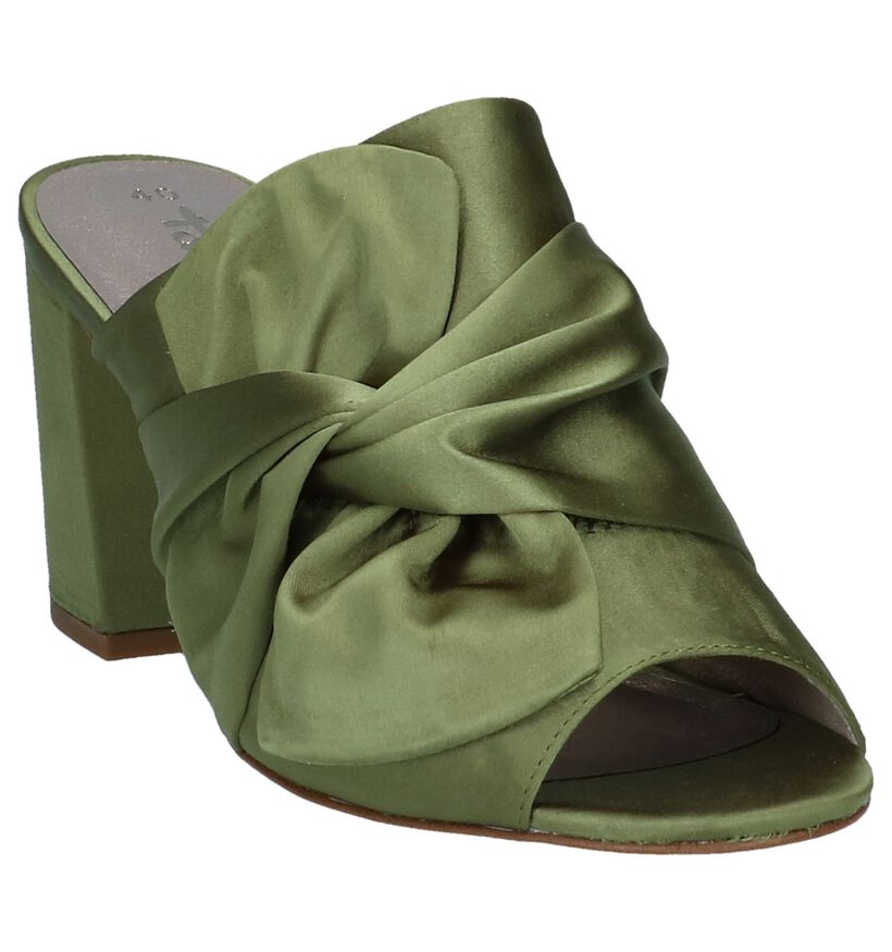 Tamaris Nu-pieds à talons en Vert olive en textile (218984)