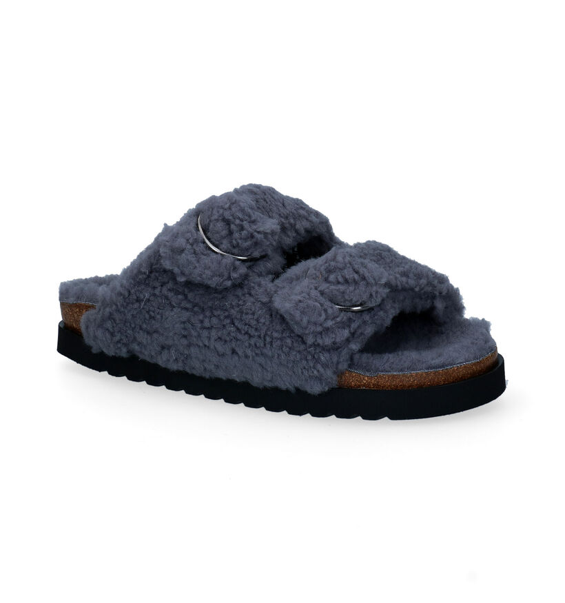 Gabor Grijze Slippers in wol (300236)