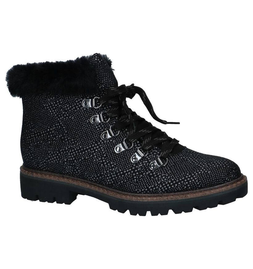 Marco Tozzi Boots met Rits/Veter Zwart in stof (226310)