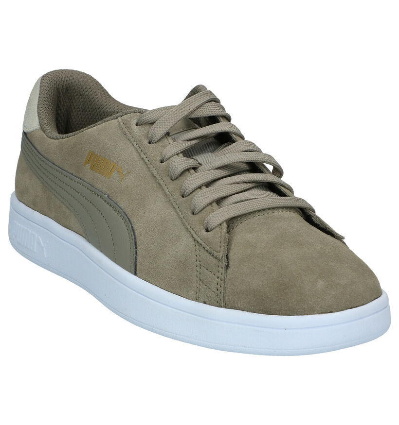 Puma Smash Kaki Sneakers in nubuck (288560)