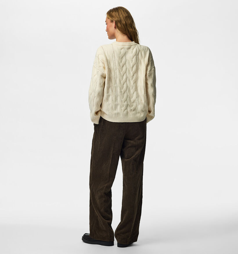 Pieces Kathy Cable Knit Pull Beige Clair pour femmes (378373)