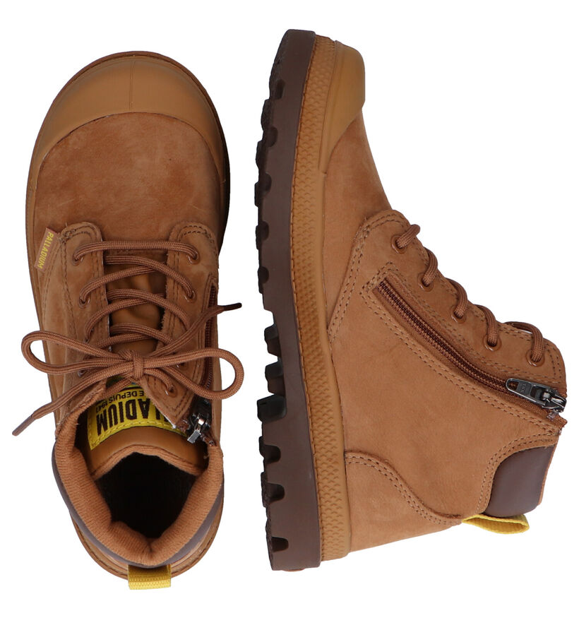 Palladium Pampa Bottines en Cognac pour garçons (293932)