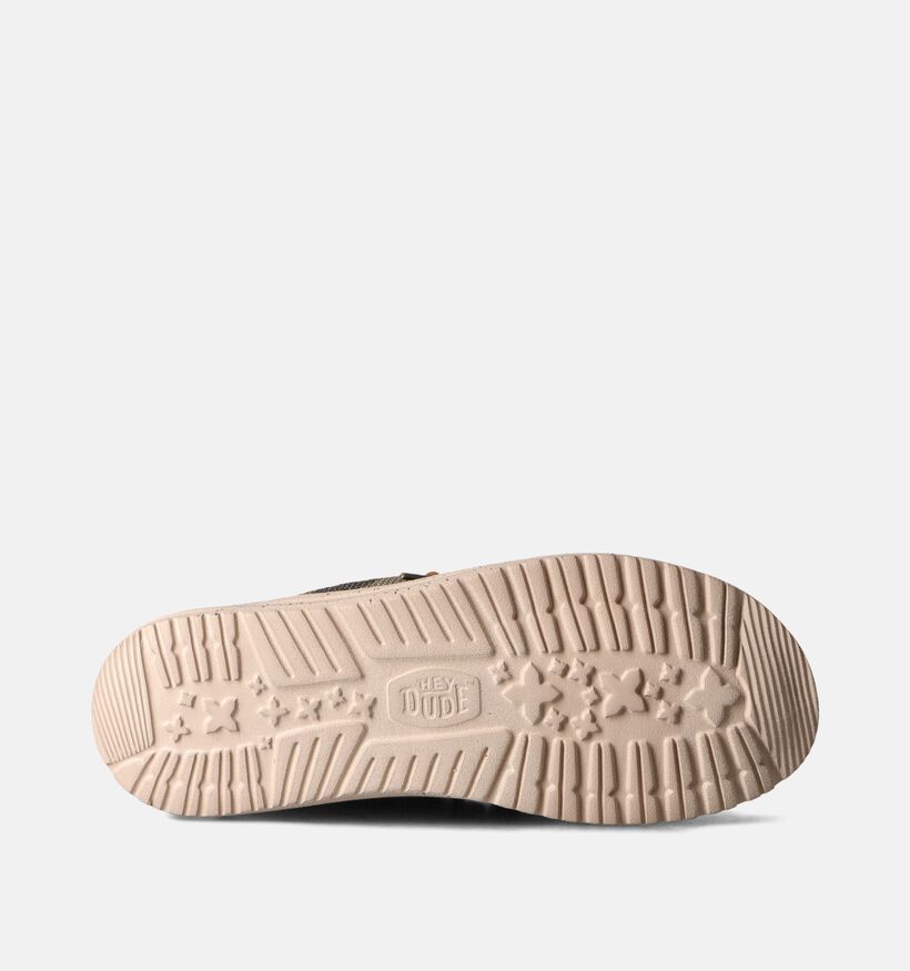 HEYDUDE Wally Palm Jute Kaki Instappers voor heren (353485) - geschikt voor steunzolen