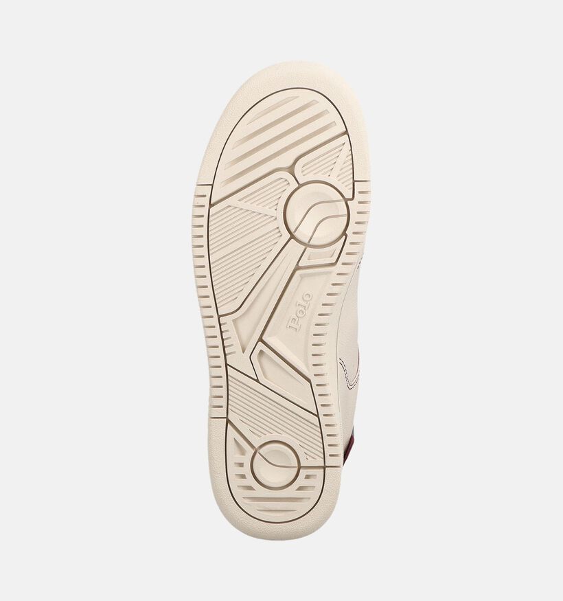 Polo Ralph Lauren Masters Baskets en Blanc/Bordeaux pour femmes (377207) - pour semelles orthop&eacute;diques