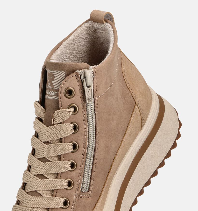 Rieker Beige Hoge Sneakers voor dames (363551) - geschikt voor steunzolen