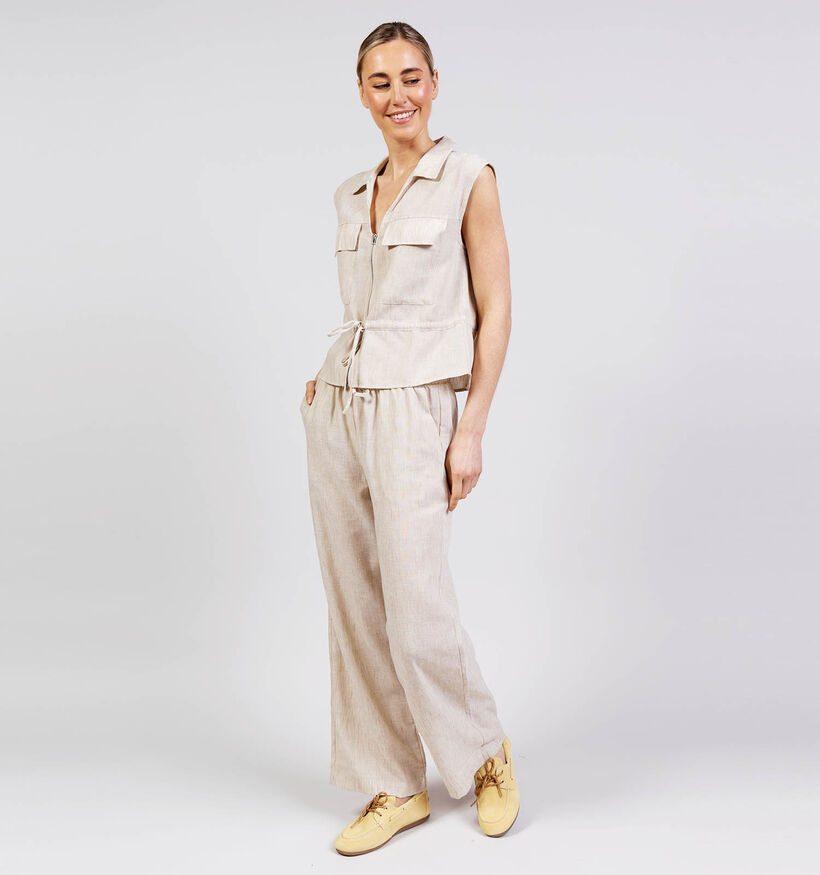 Vero Moda Charline Zip Tie Beige Mouwloze Vest voor dames (374970)