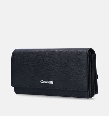 Euro-Leather Portemonnees Zwart/Beige/Cognac/Blauw