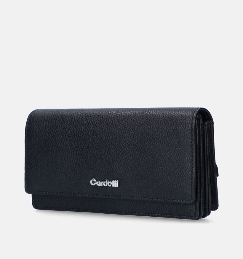 Euro-Leather Porte-monnaies zippé en Noir pour femmes (365195)