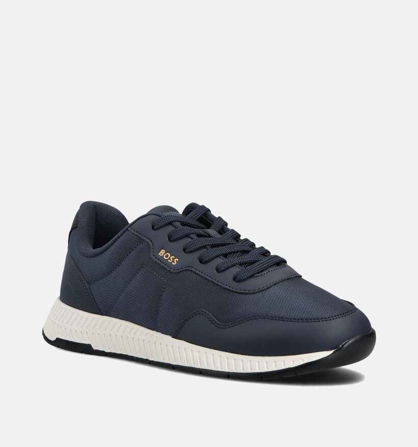 BOSS Titanium Donkerblauwe Sneakers voor heren (359095) - geschikt voor steunzolen