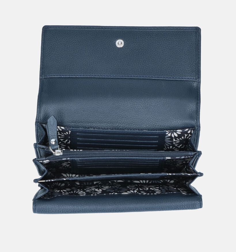 Euro-Leather Porte-monnaies zippé en Bleu pour femmes (365196)