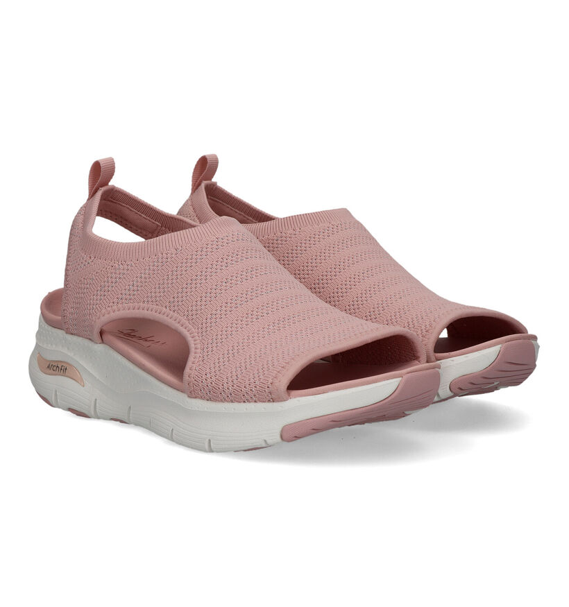 Skechers Arch Fit Sandales en Brun pour femmes (338827)