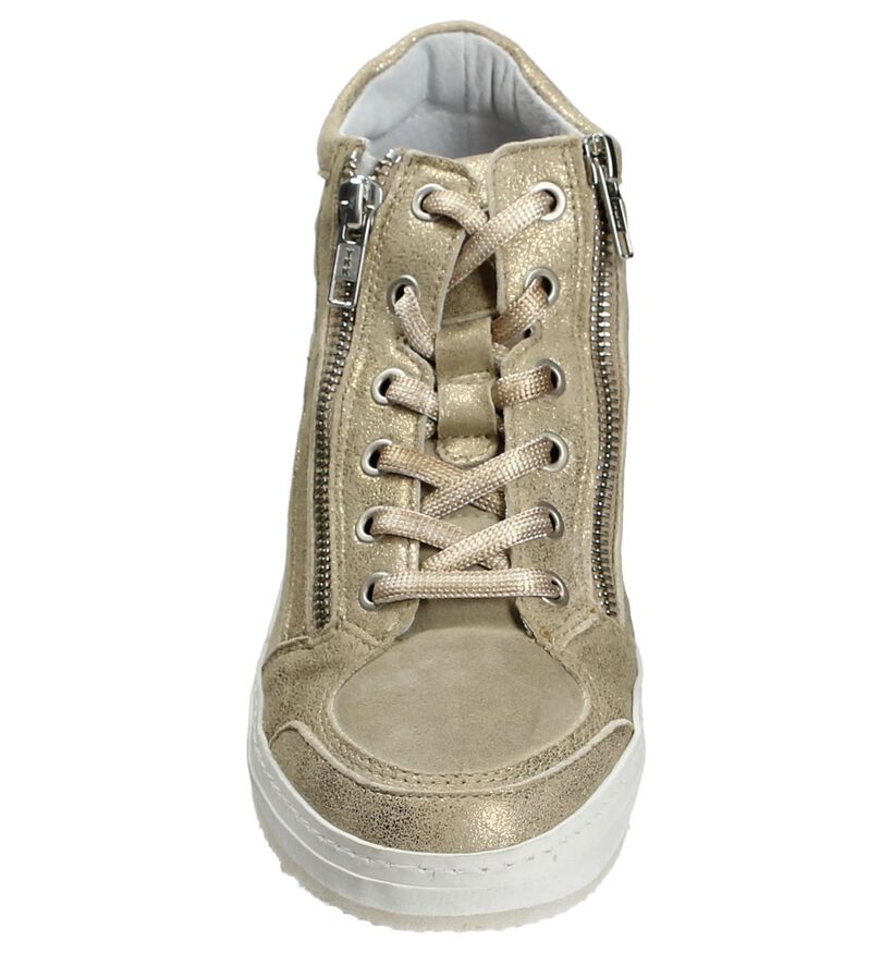 Khrio Beige Sneaker met Sleehak, , pdp