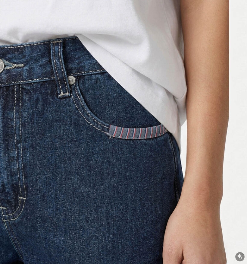 Orfeo Grayson Wide leg jeans en Bleu fonc&eacute; pour femmes (381659)