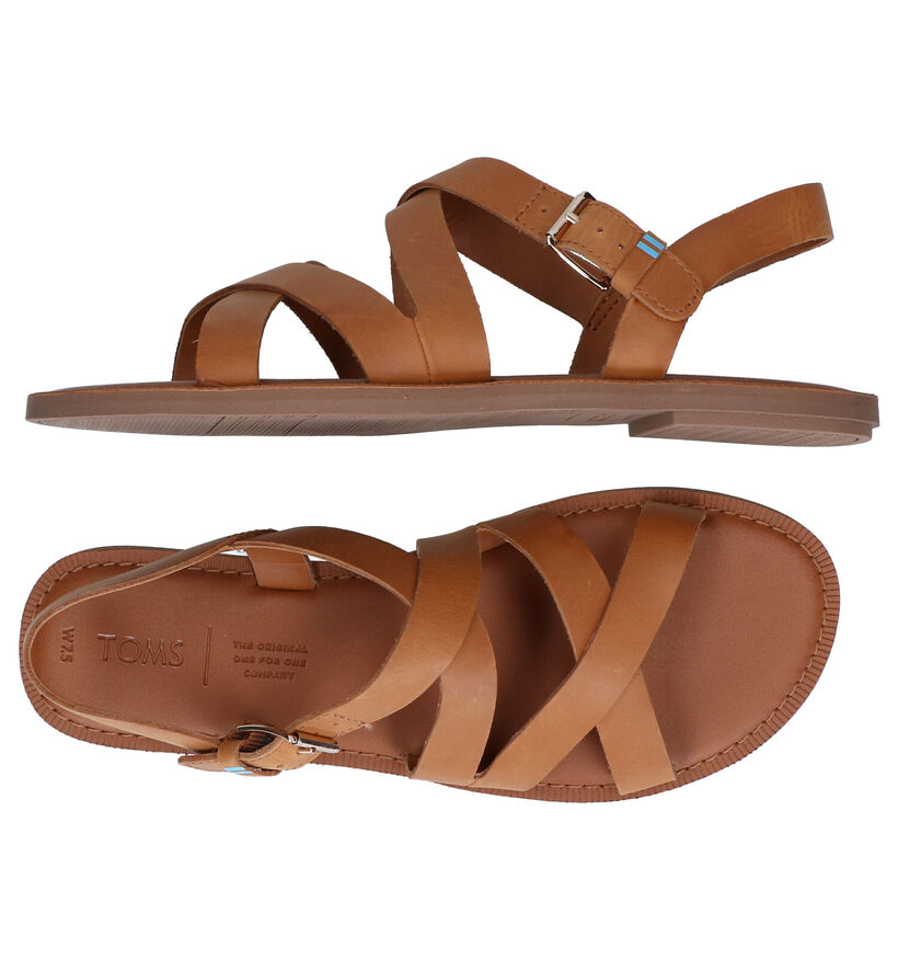 Toms Sicily Sandales en Cognac en cuir (288341)