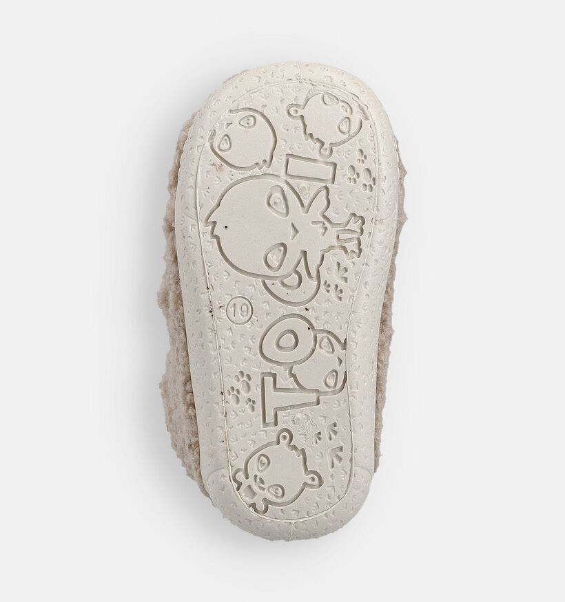 Milo & Mila Beige Teddy Pantoffels voor meisjes, jongens (364914) - geschikt voor steunzolen