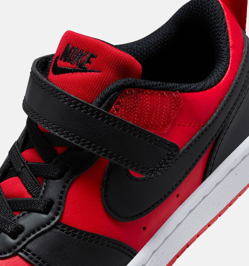 Nike Court Borough Rode/Zwarte Sneakers voor jongens, meisjes (364681) - geschikt voor steunzolen