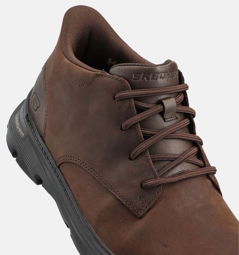 Skechers Arch Fit Garza Ridley Donkerbruine Geklede Schoenen voor heren (376892) - geschikt voor steunzolen