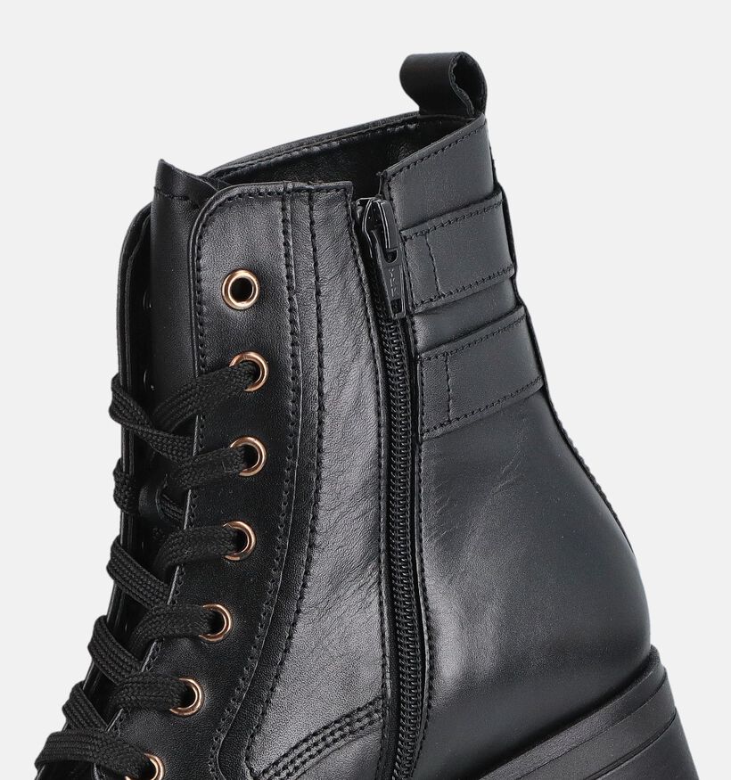 Gabor Zwarte Boots met Veters en Rits voor dames (380308) - geschikt voor steunzolen
