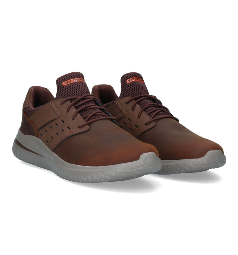 Skechers Delson 3.0 Ezra Cognac Slip-on Sneakers voor heren (327846)