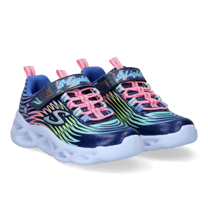 Skechers Twisty Brights Baskets en Bleu pour filles (302728)