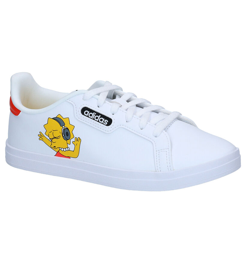 adidas The Simpsons Courtpoint Base Witte Sneakers in kunstleer (293424)