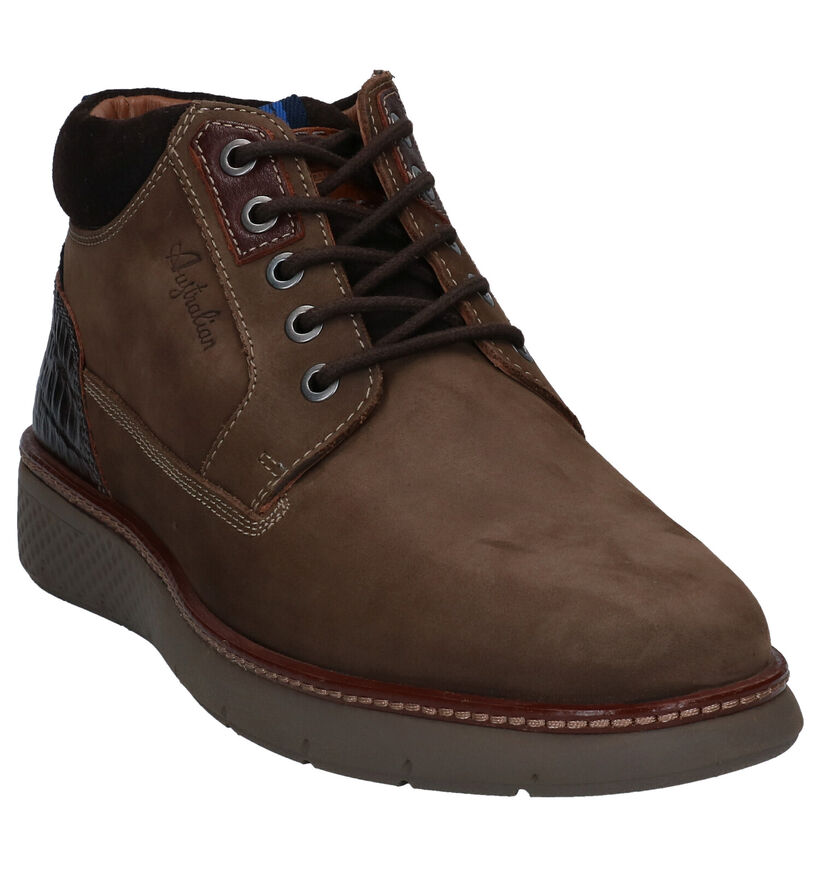 Australian Dexter Bruine Hoge Schoenen in nubuck (313337)