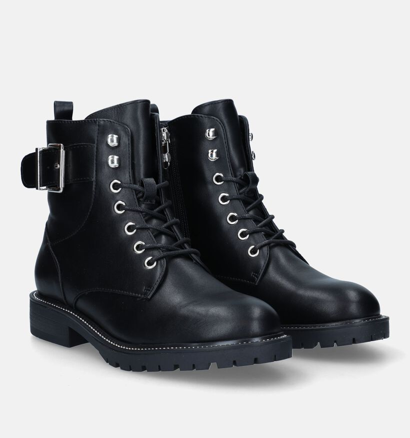 Poelman Boots à lacets en Noir pour femmes (341169)
