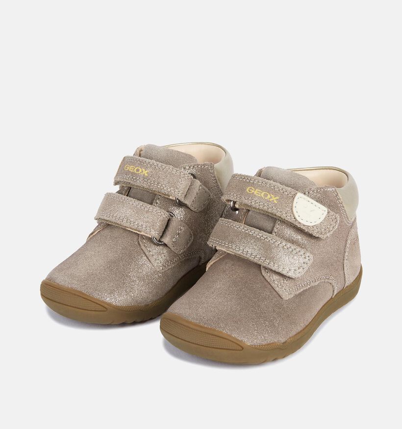 Geox Macchia Shiny Gouden Velcroschoenen voor meisjes (361903) - geschikt voor steunzolen