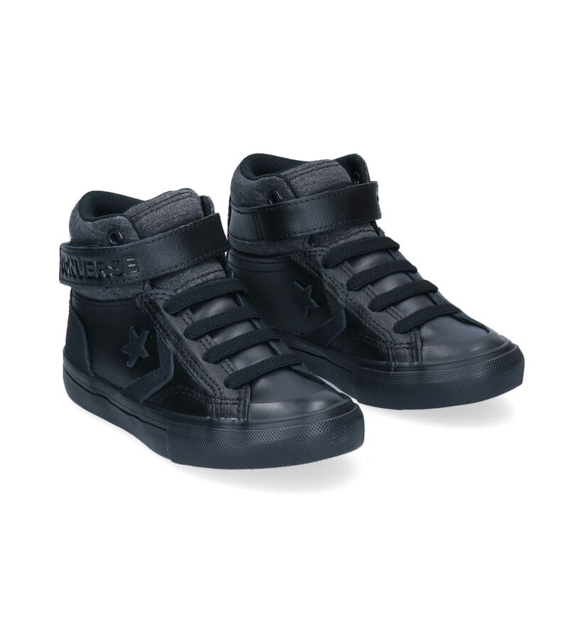 Converse Pro Blaze Strap HI Baskets en Noir pour garçons (293598) - pour semelles orthopédiques