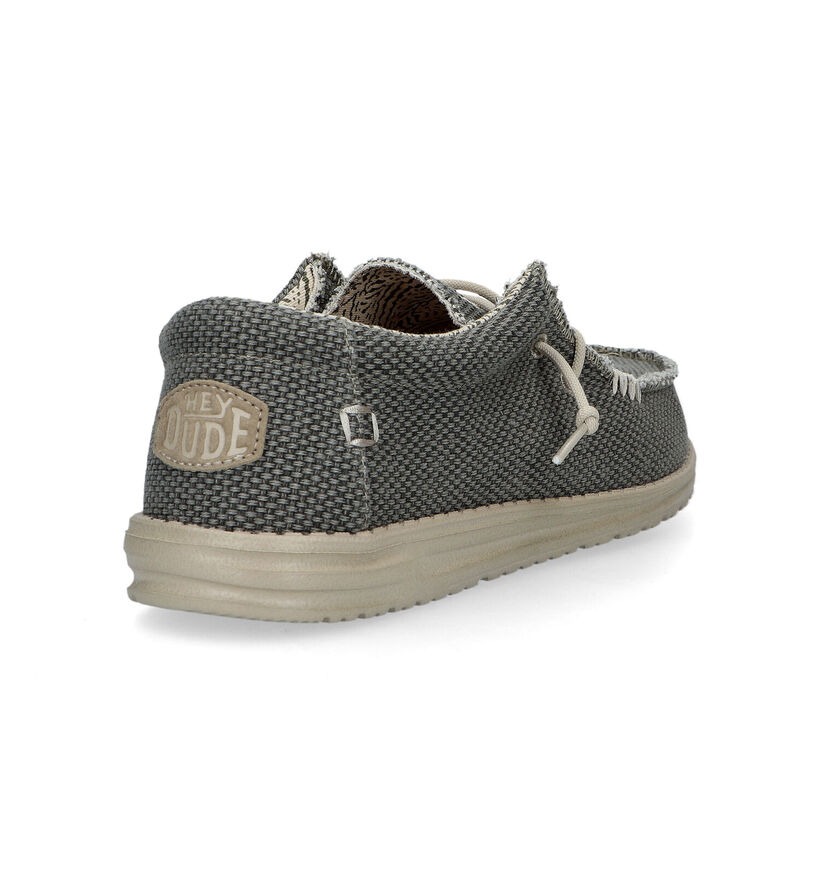 HEYDUDE Wally Braided Kaki Mocassins voor heren (353465) - geschikt voor steunzolen