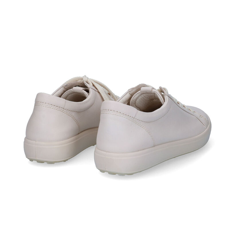 ECCO Soft 7 Ecru Veterschoenen in leer (307447)
