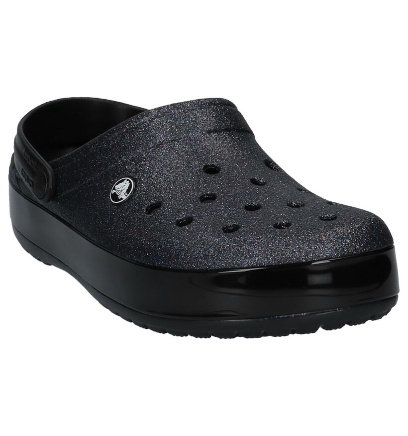 Zwarte Slippers Crocs Crocband Glitter in kunststof (244747)