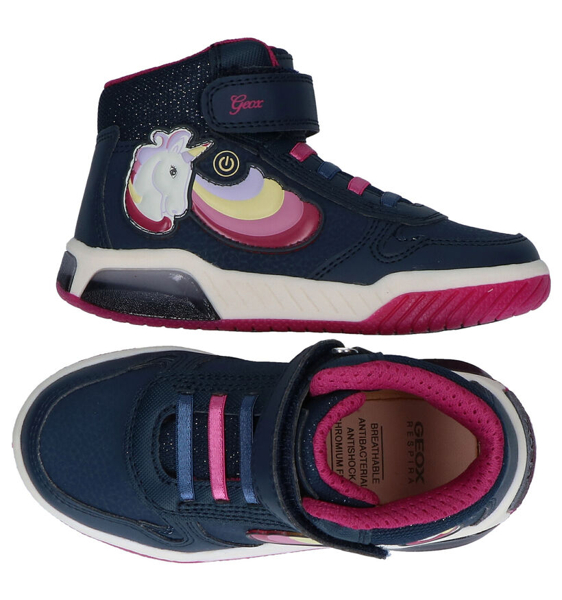 Geox Inek Blauwe Sneakers met Lichtjes in kunstleer (278278)