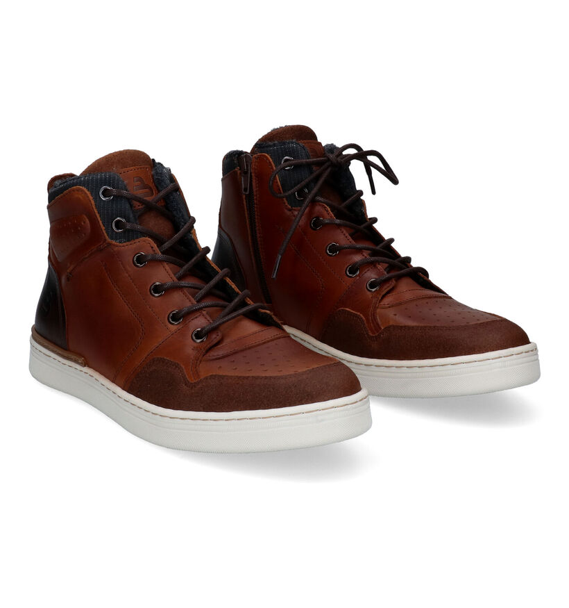 Bullboxer Cognac Hoge Sneakers voor heren (311777) - geschikt voor steunzolen