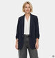Pieces Bosella 3/4 Corduroy Blazer en Bleu fonc&eacute; pour femmes (382090)