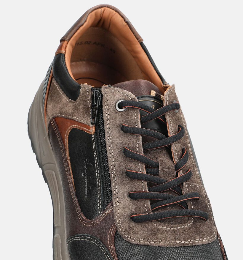 Australian Hawker Width Zwart Schoenen met Veter en Rits voor heren (378406) - geschikt voor steunzolen