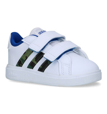adidas Grand Court Low Chaussons bébé Cloud White/ Grey/ Royal Blue