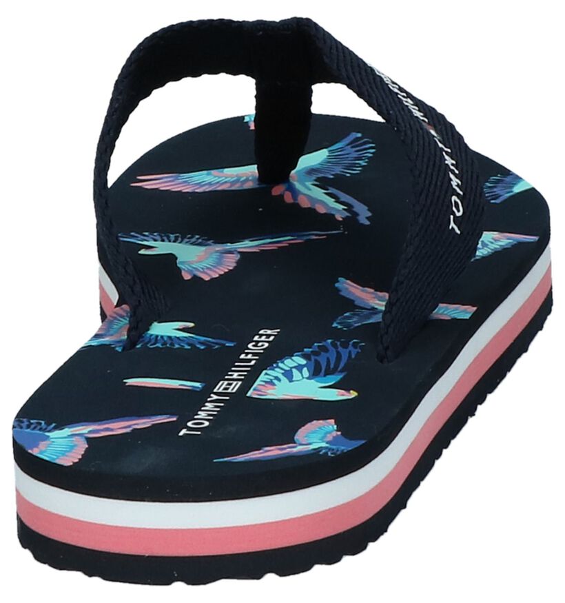 Tommy Hilfiger Parrot Print Beach Sandal Donkerblauwe Slippers, , pdp