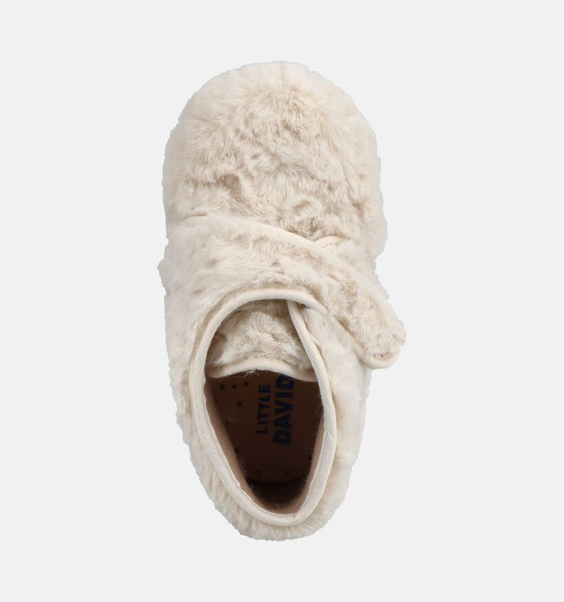 Little David Pantoufles en Ecru pour filles (381109) - pour semelles orthop&eacute;diques