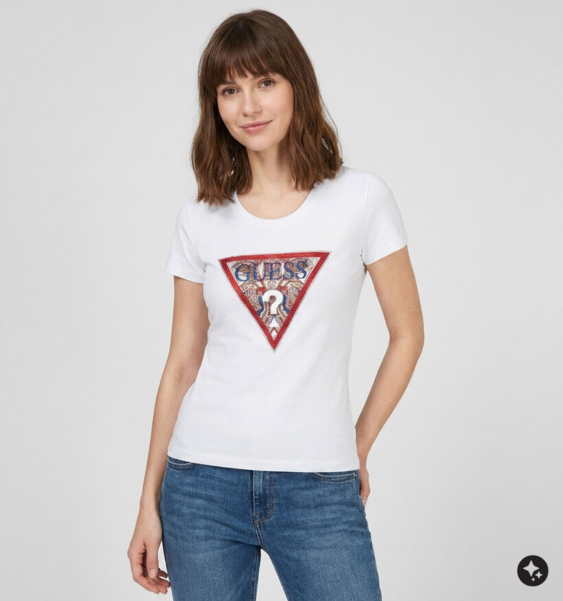 Guess T-shirt en Blanc pour femmes (375882)