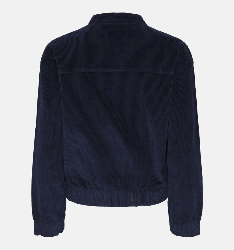 Pieces Rillo Blauw Corduroy bomber vest voor dames (348382)