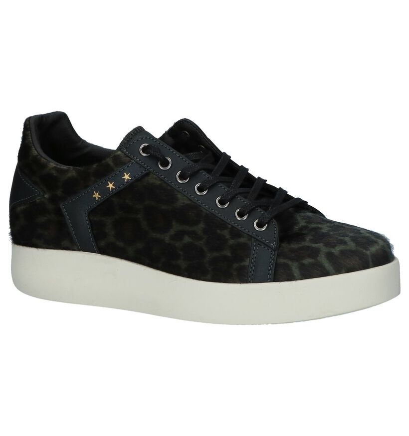 Bruine Sneakers Pantofola d'Oro Lecce Leopard Donne Low in leer (227336)