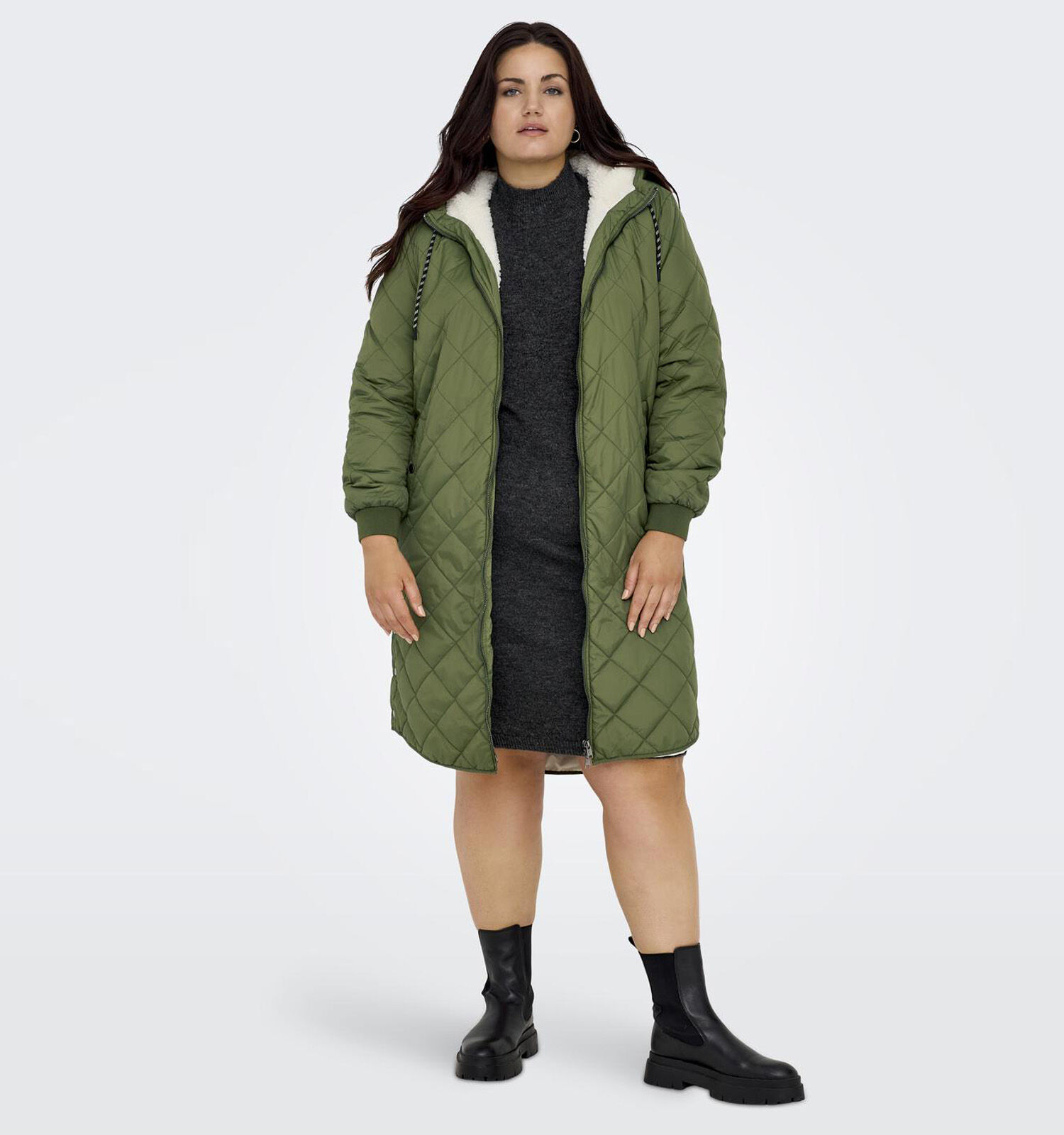 Manteau long vert outlet