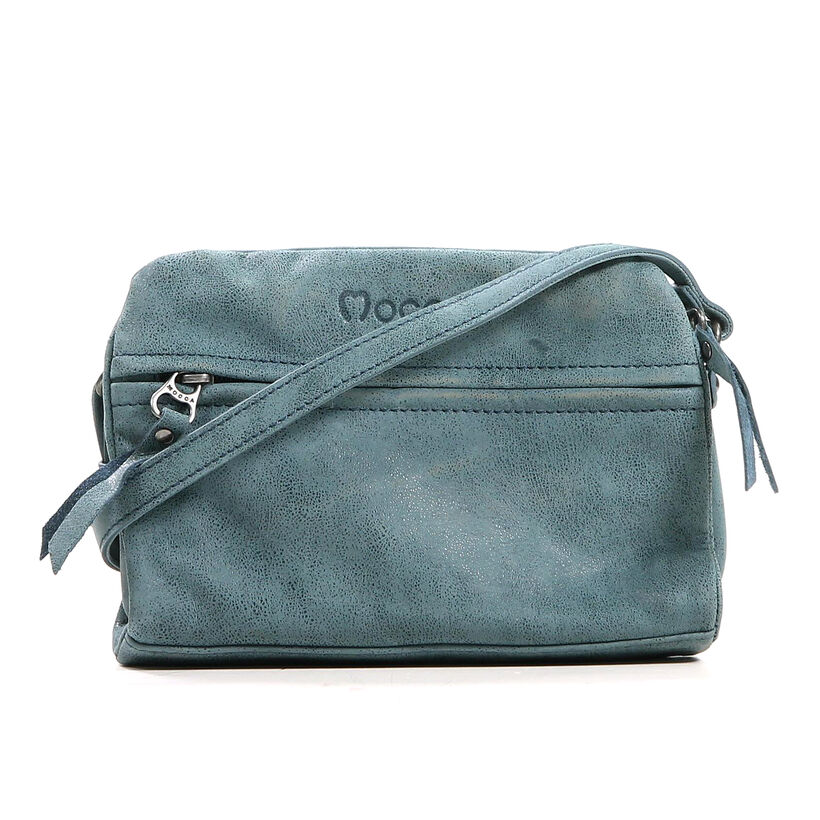 Mocca Crossbody Tas Turquoise in leer (208705)